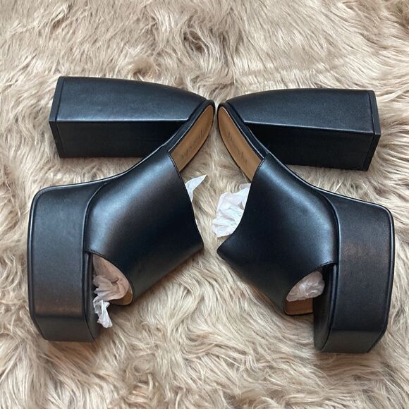 Dsevht Platform Sandals Slip On Open Square Toe Chunky Block High Heel Pump - Picture 6 of 15